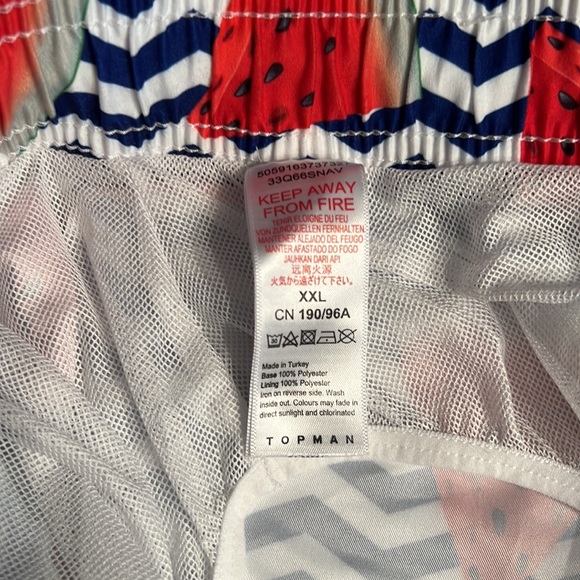 Topman Watermelon Swim Trunks In Navy Blue size XXL - Picture 6 of 6